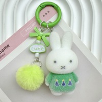 Porte-clés poupées lapin Miffy en peluche colorées en coton et polyester, pendentif mignon pour téléphone portable DIY, 8 cm, anti-stress, pour l'exportation