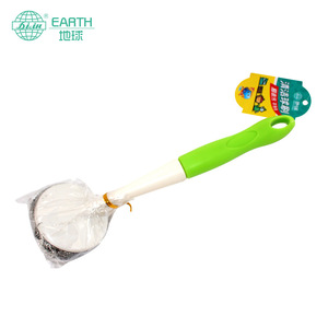 Earth Pot Scrubber Stainless Steel Wool Long Handle Kitchen Cleaning Tool Durable Solid Shape - Product Image 5