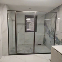 Cabine de douche moderne incurvée complète en aluminium avec verre trempé