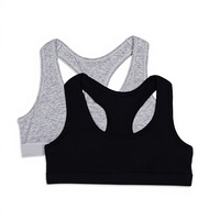 Ensemble de leggings et soutien-gorge de sport sans coutures pour filles, en coton et élasthanne, tenue de sport performante, 2 pièces, tailles personnalisées, motifs unis et antibactériens, dessins animés