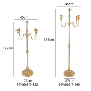 Candelabro di Lusso in Metallo a 5 Bracci, Portacandele Alto per Centrotavola Matrimoniale, Decorazione Natalizia per la Casa - Product Image 6