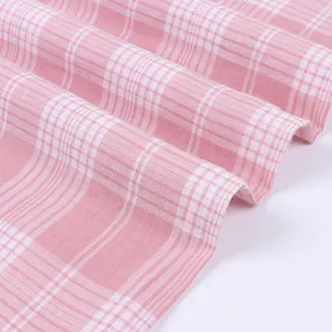 Good Quality 90GSM Light Weight Shirt Fabric Yarn Dyed Woven Check Cotton Shirting Fabric