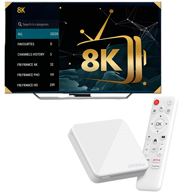 Smart TV Streaming Box H96Max Allwinner H313 Quad Core Android 14.0 2GB RAM 4K with Dual-Band Wi-Fi and BT Voice Remote