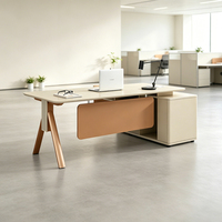 Mesa de Oficina Ejecutiva Moderna con Cajones, Diseño Clásico Italiano, Modular, Ajustable, en Forma de L, para Directores y Gerentes