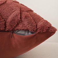 Rotes rost farbenes quadratisches Samt-Wurf kissen im böhmischen Stil Gestreiftes anti statisches wasch bares Sofa kissen im Landhausstil Tragbar