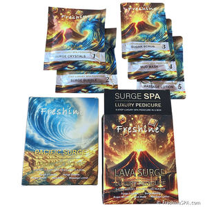 Golden Bubble <span class=keywords><strong>Foot</strong></span> Spa Kit Laranja Sugar Scrub Set Descartável Luxo Combo 10 em 1 Pés Spa Volcano Surge Pedicure Kit Fornecedor - Product Image 3