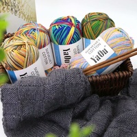 Benang Rajut Tangan Yi Ou 8-Ply Campuran Katun Mewah, Motif Celup, 100g, Grosir Pabrik