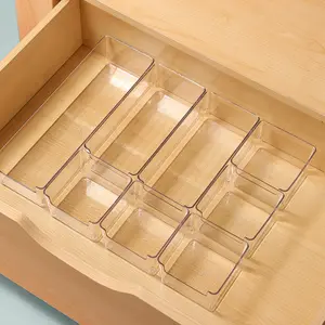 Choice Fun Clear Plastic Desk Drawer Organizer Organiser Cosmetic Drawer Make Up Organizer For Storage Desk Drawer Container