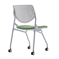 Chaise de bureau ergonomique moderne en maille, réglable en hauteur, pliable, à dossier ouvert, empilable et rotative, pour la formation, vente en gros sur mesure