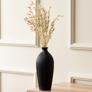 Juego de Jarrones de Cerámica con Rayas Negras, Decoración Minimalista para el Hogar, Arreglo Floral, Jarrón Moderno - Product Image 4