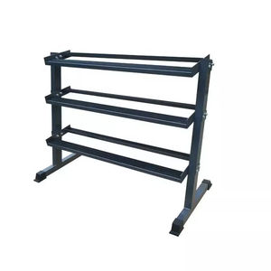 Support à haltères en acier à trois niveaux – Équipement de gym stable et durable pour usage commercial avec rangement - Product Image 5