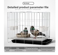 Grande cage d'élevage pliable et respirante en acier pour pigeons, avec cloison de séparation et bouton-pression, pour usage domestique (pigeons, poulets, canards)
