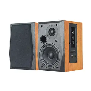 Kotak Kayu Buatan Tangan USB SD MMC Card Stereo Nirkabel Suara Stereo Hi-Fi Speaker Hifi Gigi Biru