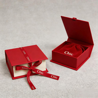 Boîte à bijoux personnalisée en forme de livre, couleur beige écologique, avec ruban, emballage en papier rigide de qualité supérieure pour bracelet, collier et cadeaux de luxe
