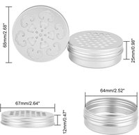 Pot vide en aluminium de 60 ml (2 oz) avec couvercle creux, rechargeable, pour perles parfumées, petit format, pour désodorisants, bougies DIY et épices