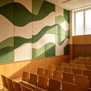Panneau mural acoustique personnalisé en fibre de polyester, panneau insonorisant, <span class=keywords><strong>solution</strong></span> écologique résistante au feu pour les entrepreneurs et les constructeurs - Product Image 4