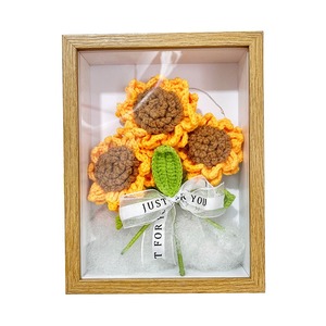Personalizado Día de San Valentín tejido a mano decoración creativa simulación girasol marco Decoración de mesa ramo - Product Image 5