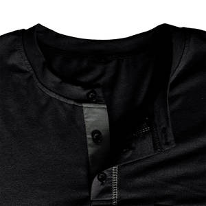 Camisas de Polo de manga larga personalizadas al por mayor camisas de cuello Henley de algodón y poliéster con patrón sólido informal - Product Image 6