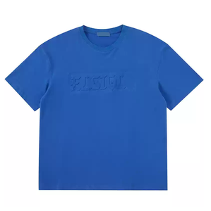 T-shirts pour hommes en coton 100% de haute qualité, décontractés, lourds, personnalisables, couleur unie, gaufré, avec impression personnalisée - Product Image 6