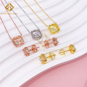 Juego de Joyas para Mujer en Oferta, Plata de Ley 925 con Certificado GRA, Aretes y Collar de Moissanita, Joyas Diarias para Damas - Product Image 4