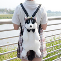 Peluche personnalisée mignonne Husky Simulation Chat avec bandoulière réglable, lavable, multifonctionnelle, cadeau pour animaux de compagnie