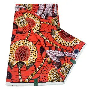 Nouveau tissu africain En coton Motif de plantes confortables ET respimantes, tissu de cire Pour Vetements africains