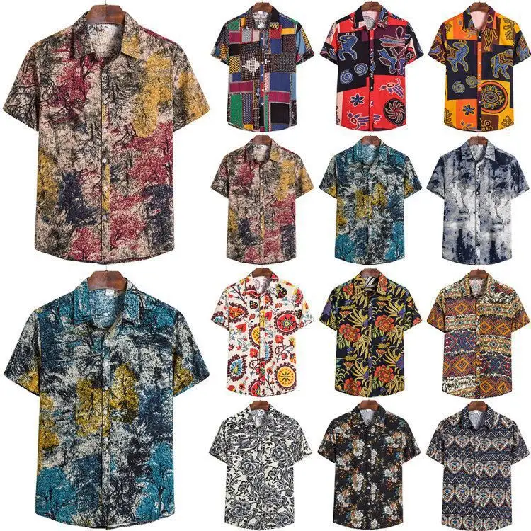 Camisas hawaianas para hombre, servicio personalizado, baratas, lote al por mayor, 2022
