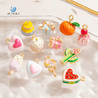 SUMMLY Pendentif Bijou Tendance et Mignon en Forme de Cœur, Pastèque, Cactus, Fruit, en Alliage Plaqué Or 18K, Idéal pour Cadeau de Fête