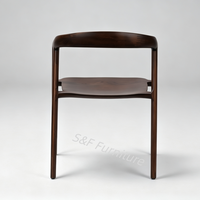 Nouvelle conception, prix de gros abordable, chaises de salle à manger en bois massif couleur noyer avec pieds en bois pour hôtels, mariages, maisons et cafés
