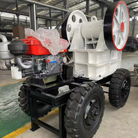 Concasseur à mâchoires diesel mobile PE250x400, petite machine de concassage de pierres et de roches portable, prix pour l'exploitation minière et les carrières