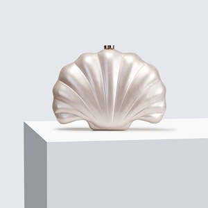 Women's European American Retro Shoulder Crossbody <strong>Clutch</strong> <strong>Bag</strong> with Shell Acrylic and Cotton Lining <strong>for</strong> <strong>Wedding</strong> Dinner - Product Image 6
