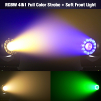 Projecteur LED mobile 2-en-1 300W DMX512 RGBW Zoom Beam Wash Surface pour scène, bar, discothèque, spectacle en direct
