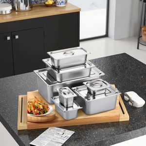 Bandeja Cuadrada de Acero Inoxidable Hei Lv, Estilo Americano Pulido FSP-1/6, Recipiente para Comida Caliente, Congelador, Distribución de Alimentos, Cafetería - Product Image 1