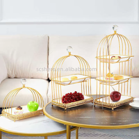 Support à gâteau de mariage en céramique en forme de cage à oiseaux en métal, le plus vendu, pour fêtes et desserts, présentoir à cupcakes