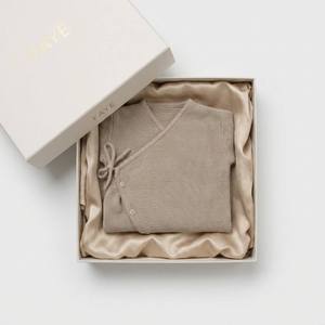 <span class=keywords><strong>Ropa</strong></span> de bebé tejida al por mayor, pelele beige con pies para bebé, mono de algodón orgánico para recién nacido con lazo lateral para otoño e <span class=keywords><strong>invierno</strong></span> - Product Image 4