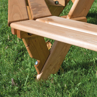 Nouvelles tables d'extérieur Montessori banc de pique-nique octogonal à huit places maternelle garderie préscolaire aire de jeux avec escalade