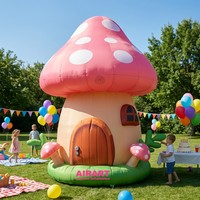 Modèle de champignon rouge gonflable personnalisé, installation artistique sur le thème de la forêt, maison de champignon géante gonflable pour exposition en centre commercial