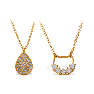 สร้อยคอจี้รูปหูแมวแฟชั่น สแตนเลสชุบทอง 18K ประดับเพชรซิคอน สำหรับผู้หญิง เป็นของขวัญ - Product Image 5