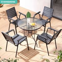 Juego de sillas y mesa de comedor modernas para exteriores, venta al por mayor, muebles de jardín de aluminio para restaurantes, hoteles, parques y patios, uso exterior