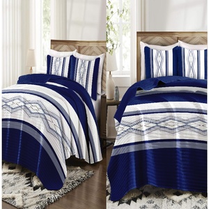 Thanh Lịch Đảo Ngược Vua Kích Thước Khăn Trải Bàn Bộ Đồ Giường Đặt 3-Mảnh Trọng Lượng Nhẹ Polyester In Trải Giường 2 Gối Shams Mềm Mại Phong Cách - Product Image 1