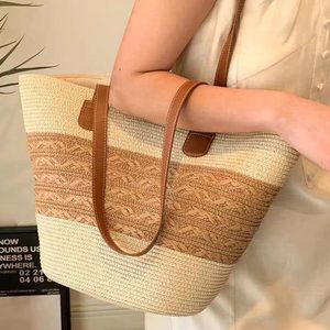 Nouveau Sac Fourre-tout Décontracté en Paille Léger et Durable à Motif Bonbons Personnalisé, Grande Taille, Idéal pour l'Été 2026 – Vente Chaude - Product Image 2