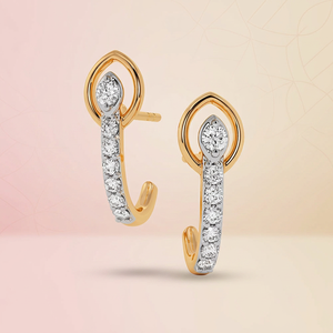 ต่างหูเพชรทรงกลมแบบลอยตัวทันสมัยสำหรับผู้หญิง ทอง 10K 14K 18K และเงิน 925 935 - Product Image 3