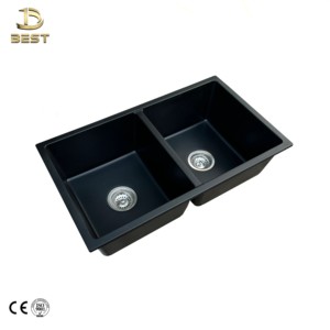 Offre Spéciale fait à la main Double bol robinet évier de cuisine granit Style Quartz Composite simple bol goutte à goutte conception directe du Vietnam - Product Image 3