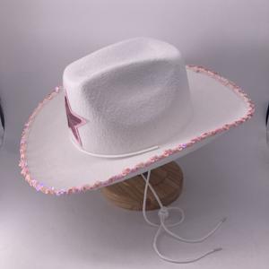 Chapeau de cow-boy personnalisé pour enfants, décoré de sequins en forme d'étoile, idéal pour les fêtes d'anniversaire en extérieur, disponible en tailles enfant, vente en gros - Product Image 4