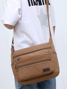 New Design Men's <b>Canvas</b> <b>Large</b> Capacity Shoulder <b>Bag</b> Multi-functional Wear-resistant Convenient Single Shoulder Crossbody <b>Bag</b> - Product Image 5
