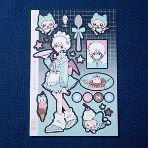 Adesivi personalizzati in PVC trasparente con taglio Kiss Cut, fogli di adesivi anime per agenda e diario, in vinile. - Product Image 5