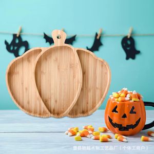 Wooden pumpkin <b>tray</b>, fruit and <b>snack</b> <b>tray</b>, living room dried fruit and nut <b>tray</b>, <b>snack</b> and cheese divider plate - Product Image 3