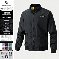 Blouson Bomber Homme en Nylon Haute Performance, Col Montant, Fermeture Éclair, Poches, Poignets Côtelés, Léger, Style Décontracté Urbain