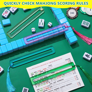 Lecteur de lignes de Mahjong portable en acrylique lumineux pour débutants, lot de 4 lecteurs de règles épaissis pour les parties de stratégie - Product Image 5