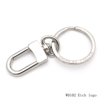 Porte-clés en acier inoxydable poli, accessoire de sac, avec logo gravé, pour connexion à un couteau de poche portable